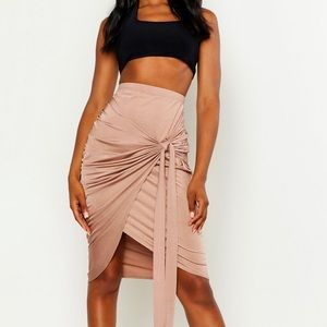Wrap Tie Midi Skirt